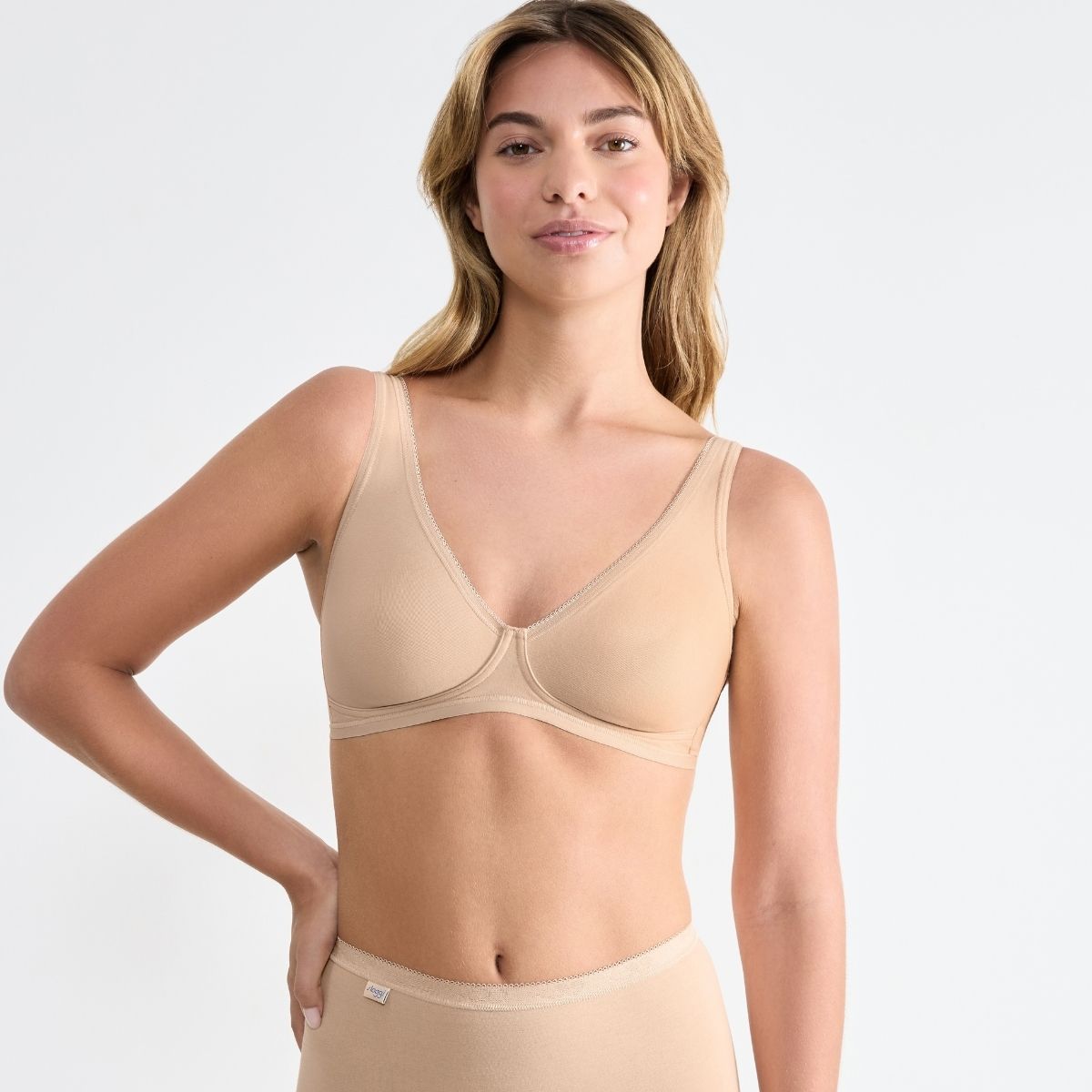 Sloggi Basic+ BH uden bøjle, beige - 10222327 - 0026 - Skin