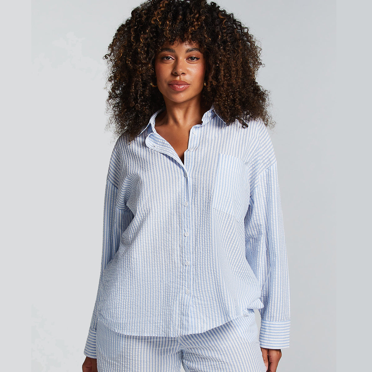 Hunkemöller Seersucker - Soft Chambray - 206510-Soft Chambray