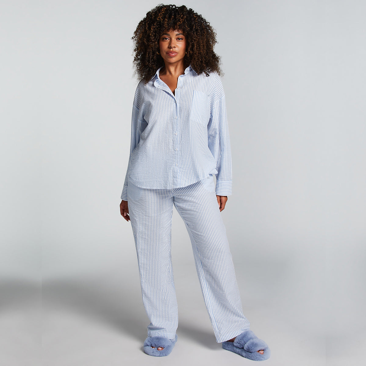 Hunkemöller Seersucker - Soft Chambray - 206510-Soft Chambray