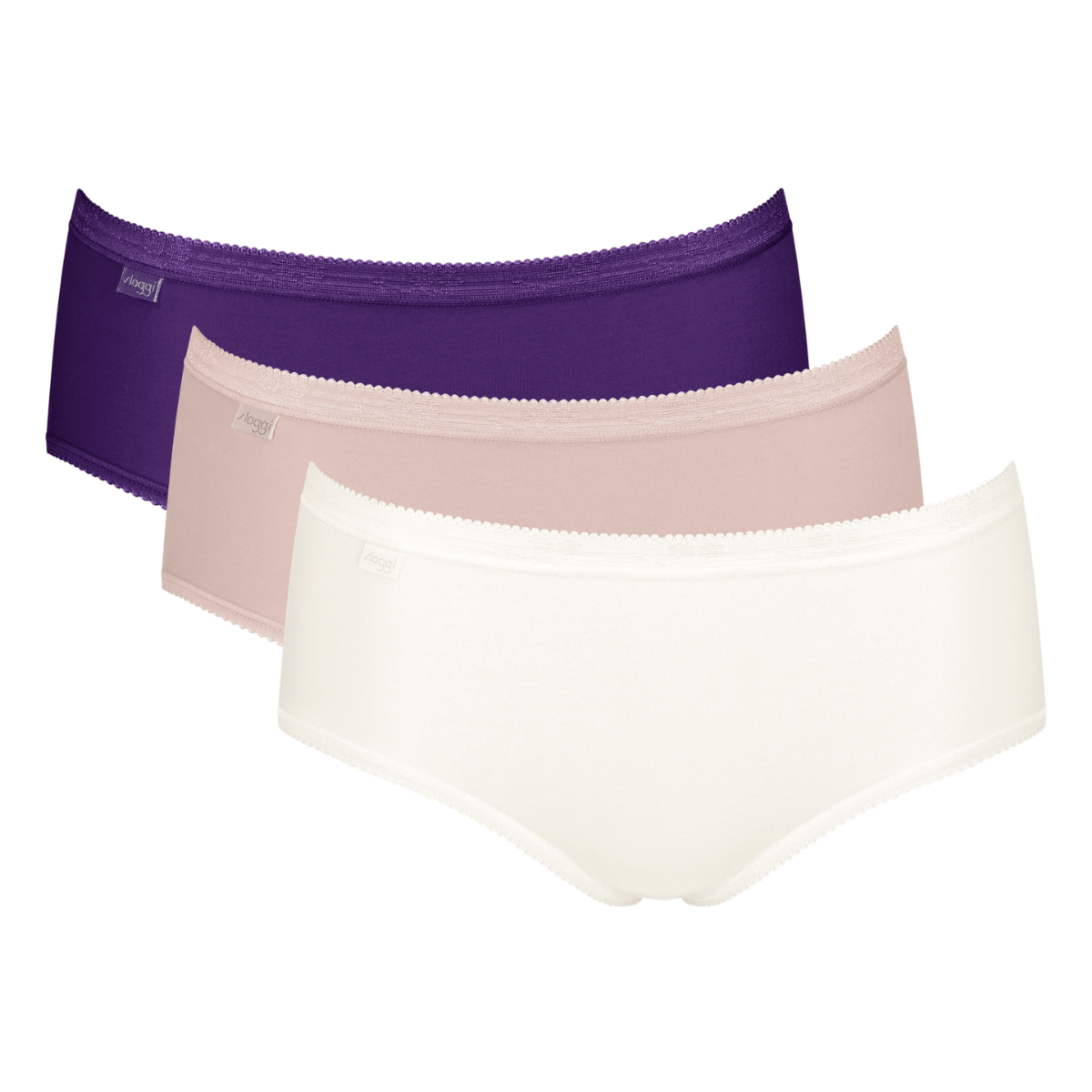 Sloggi Basic+ 3-pak midi trusse, multi - 10107163 - V018 - Multiple Colours