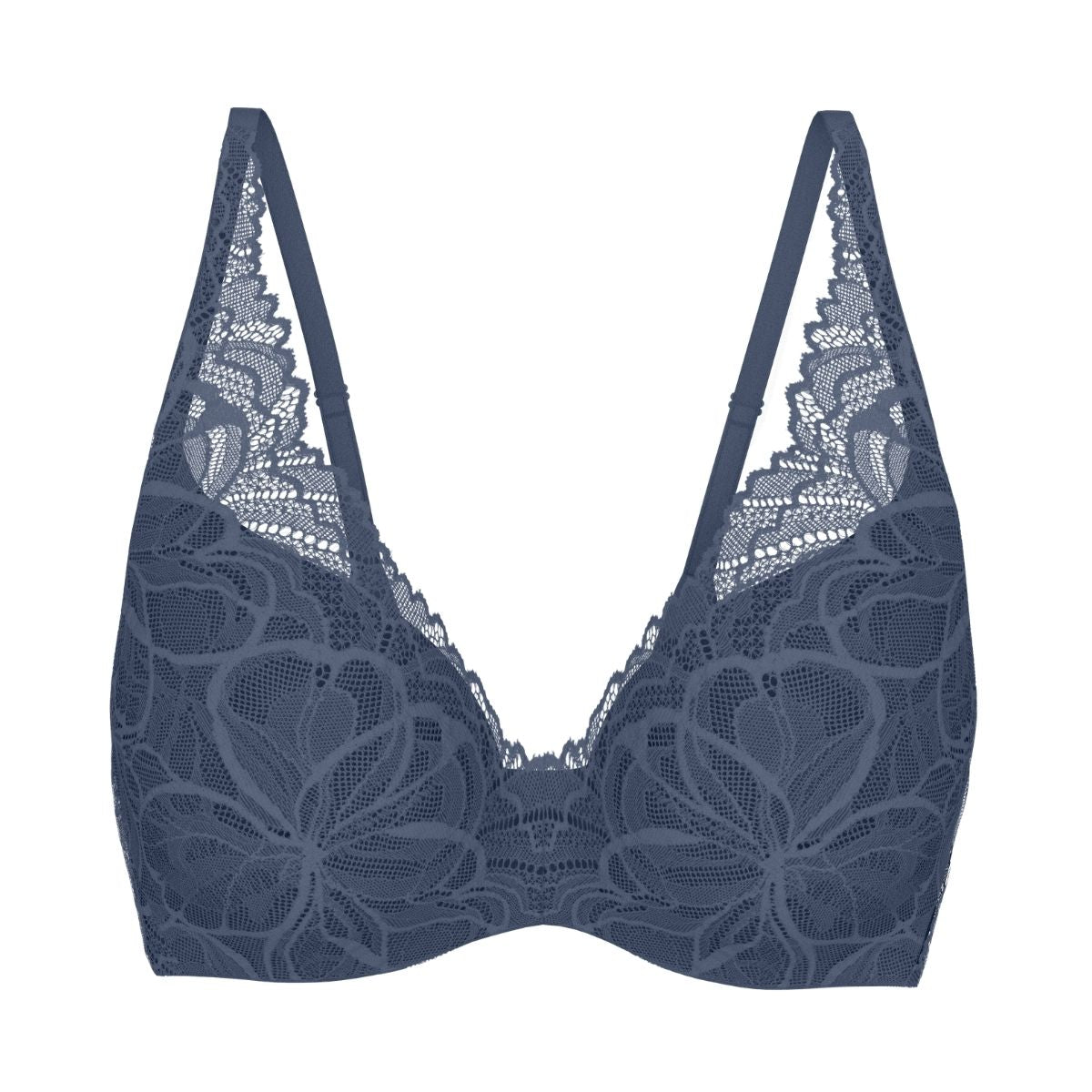 Triumph Body Make-Up Illusion Lace WP BH med bøjle, blå - 10219710 - 7873 - Indigo Veil
