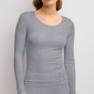 Calida True Confidence bluse, grå - 15530 - 857 - Platin Melé