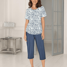Lady Avenue Bamboo pyjamas, blå - 63-807 - 676 - Blue Safari