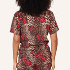 LingaDore Leopard Flower Shine t-shirt- og shorts-sæt, leopard - 8201SET - 388 - Leopard Print