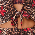 LingaDore Leopard Flower Shine t-shirt- og shorts-sæt, leopard - 8201SET - 388 - Leopard Print