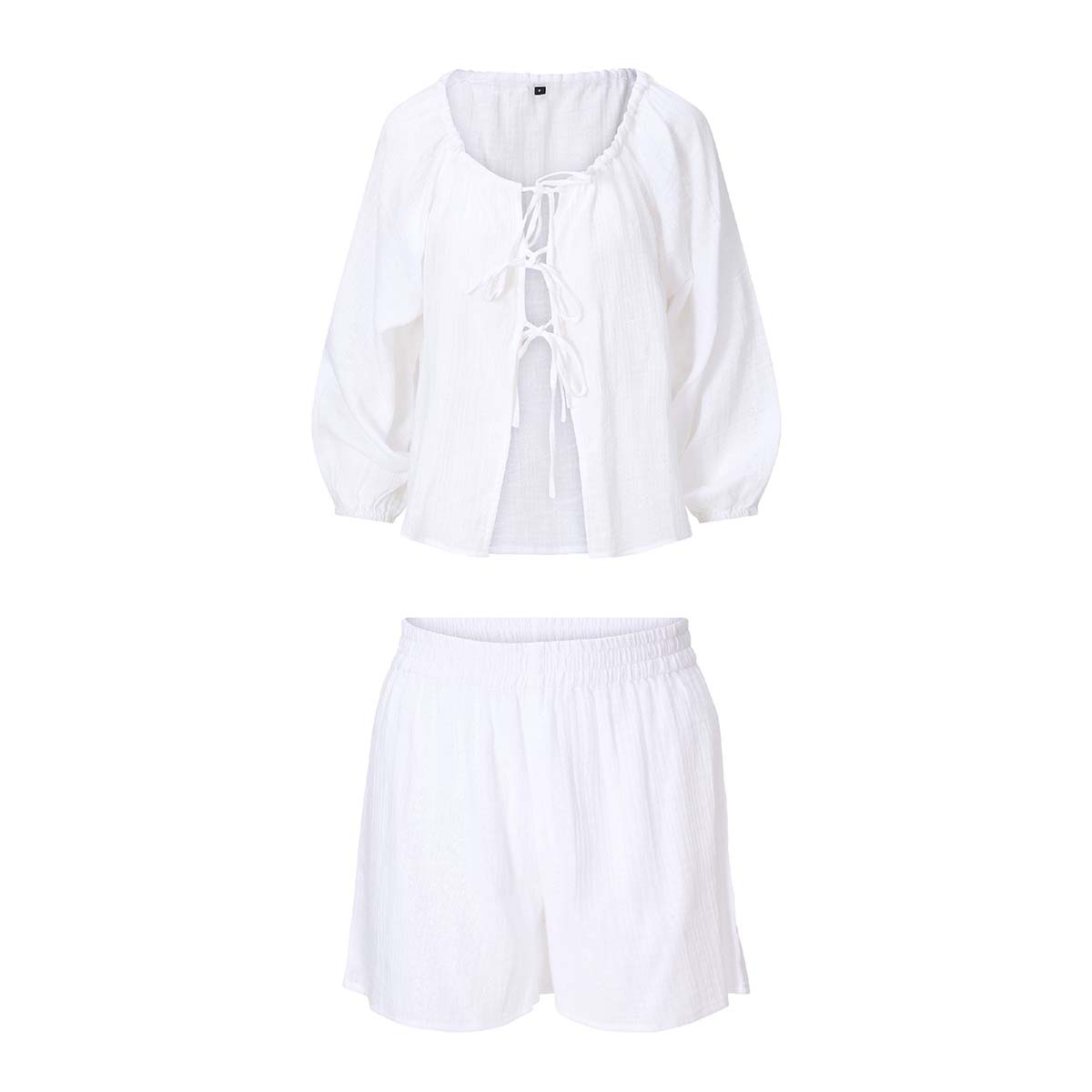 LingaDore Ibiza Vibes t-shirt- og shorts-sæt, hvid - 8223 - 01 - White
