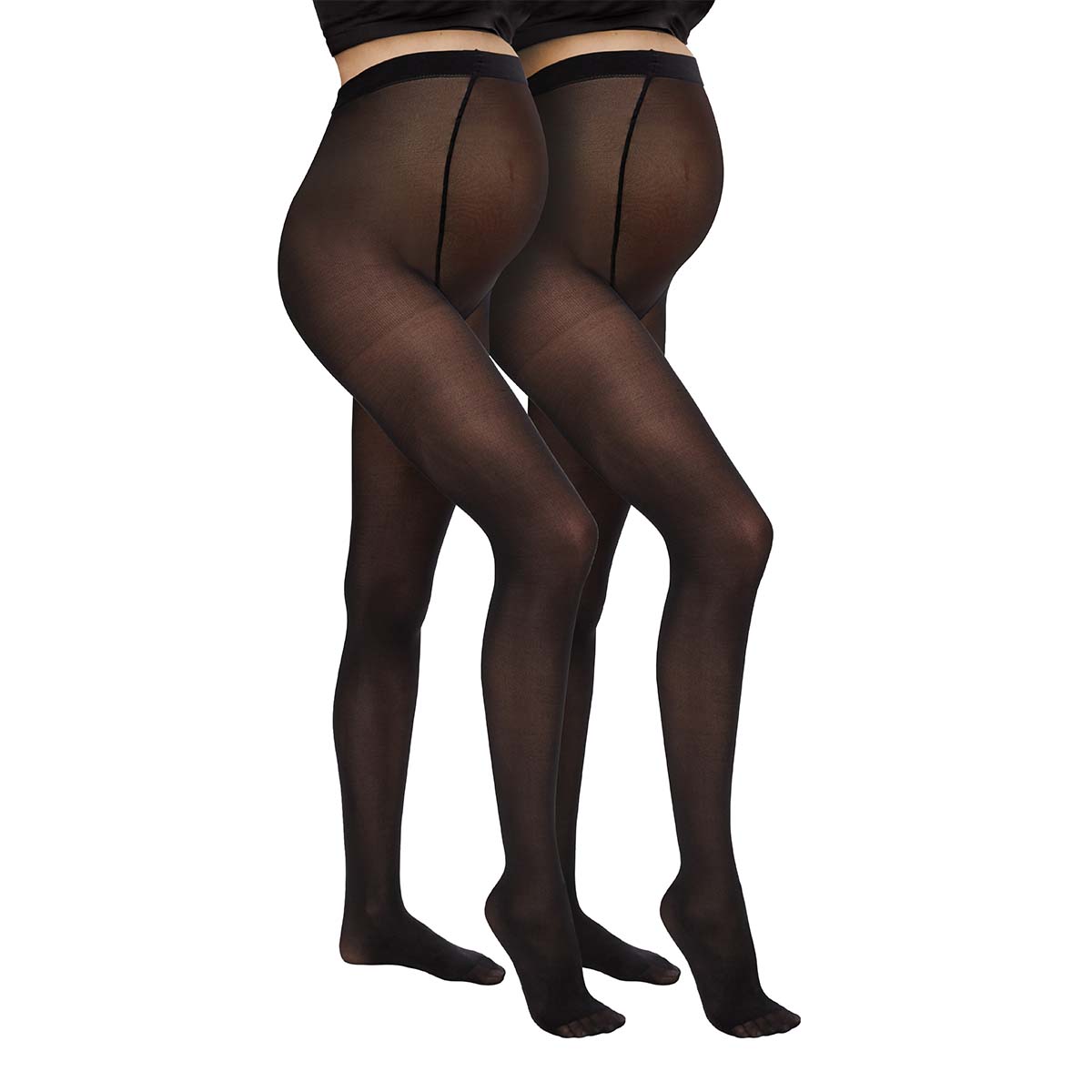 Mamalicious MLsabine 50 Denier 2-pak graviditetsstrømpebukser, sort - 20011062 - Black/black - Black/black